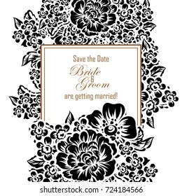 Romantic invitation. Wedding, marriage, bridal, birthday, Valentine's day.