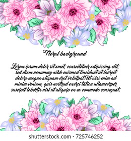 Romantic invitation. Wedding, marriage, bridal, birthday, Valentine's day.