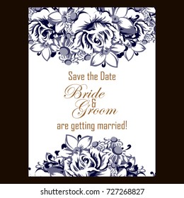 Romantic invitation. Wedding, marriage, bridal, birthday, Valentine's day.