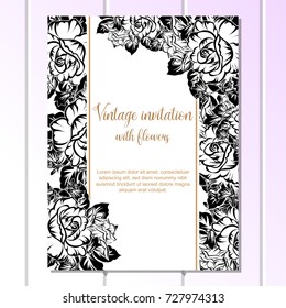 Romantic invitation. Wedding, marriage, bridal, birthday, Valentine's day.