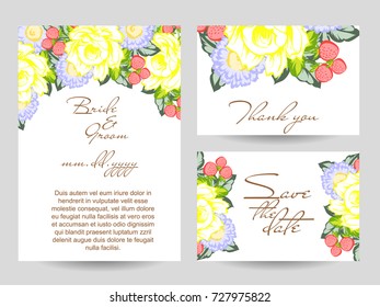 Romantic invitation. Wedding, marriage, bridal, birthday, Valentine's day.