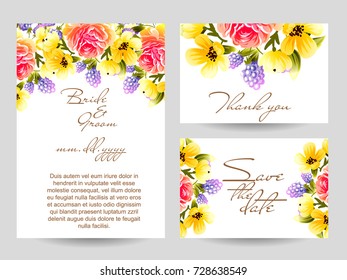 Romantic invitation. Wedding, marriage, bridal, birthday, Valentine's day.