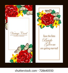 Romantic invitation. Wedding, marriage, bridal, birthday, Valentine's day.