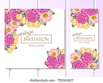 Romantic invitation. Wedding, marriage, bridal, birthday, Valentine's day.