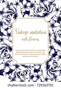 Romantic invitation. Wedding, marriage, bridal, birthday, Valentine's day.