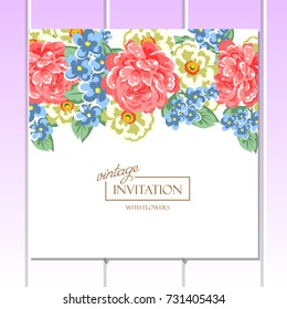 Romantic invitation. Wedding, marriage, bridal, birthday, Valentine's day.