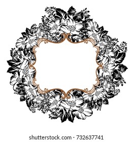 Romantic invitation. Wedding, marriage, bridal, birthday, Valentine's day.