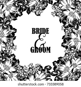 Romantic invitation. Wedding, marriage, bridal, birthday, Valentine's day.