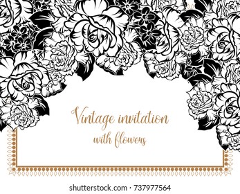 Romantic invitation. Wedding, marriage, bridal, birthday, Valentine's day.