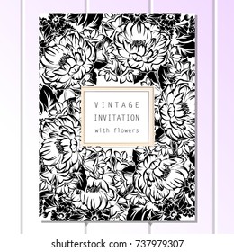 Romantic invitation. Wedding, marriage, bridal, birthday, Valentine's day.