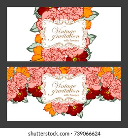 Romantic invitation. Wedding, marriage, bridal, birthday, Valentine's day.