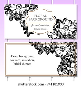 Romantic invitation. Wedding, marriage, bridal, birthday, Valentine's day.