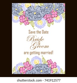 Romantic invitation. Wedding, marriage, bridal, birthday, Valentine's day.