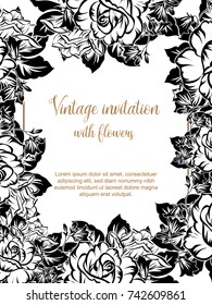Romantic invitation. Wedding, marriage, bridal, birthday, Valentine's day.