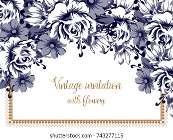 Romantic invitation. Wedding, marriage, bridal, birthday, Valentine's day.