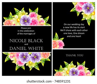 Romantic invitation. Wedding, marriage, bridal, birthday, Valentine's day.