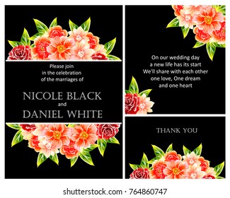 Romantic invitation. Wedding, marriage, bridal, birthday, Valentine's day.