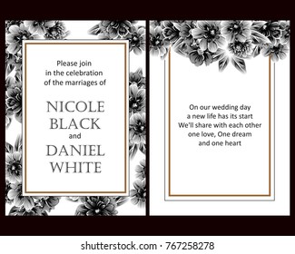Romantic invitation. Wedding, marriage, bridal, birthday, Valentine's day.