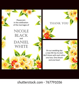 Romantic invitation. Wedding, marriage, bridal, birthday, Valentine's day.