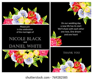 Romantic invitation. Wedding, marriage, bridal, birthday, Valentine's day.