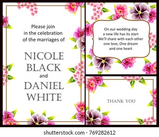 Romantic invitation. Wedding, marriage, bridal, birthday, Valentine's day.