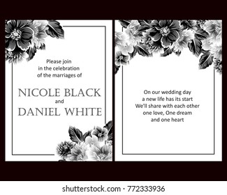 Romantic invitation. Wedding, marriage, bridal, birthday, Valentine's day.
