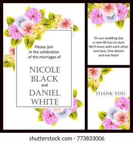 Romantic invitation. Wedding, marriage, bridal, birthday, Valentine's day.