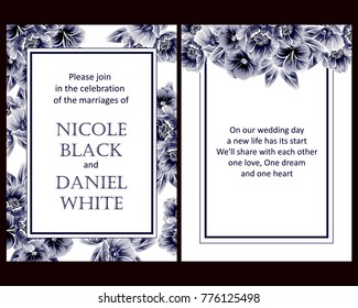 Romantic invitation. Wedding, marriage, bridal, birthday, Valentine's day.