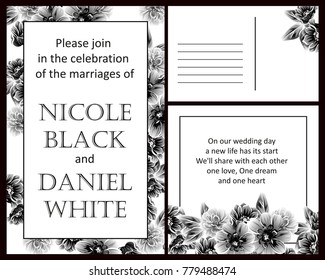 Romantic invitation. Wedding, marriage, bridal, birthday, Valentine's day.