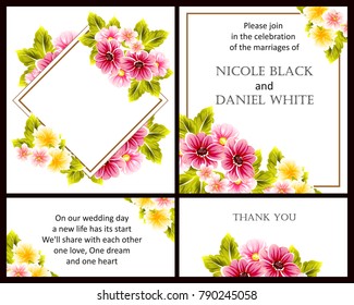 Romantic invitation. Wedding, marriage, bridal, birthday, Valentine's day.