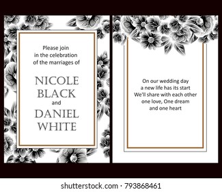 Romantic invitation. Wedding, marriage, bridal, birthday, Valentine's day.