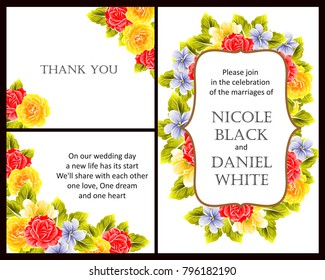 Romantic invitation. Wedding, marriage, bridal, birthday, Valentine's day.