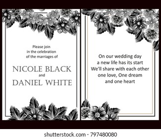 Romantic invitation. Wedding, marriage, bridal, birthday, Valentine's day.