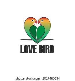romantic kiss pair of birds in love heart shape for cartoon mascot character happy wedding valentine romance concept decoration design vector