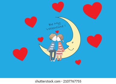 romantic kiss vector suitable for logo and icon editing