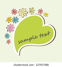 Romantic label. Floral frame.