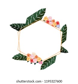 romantic label flowers floral decoration template