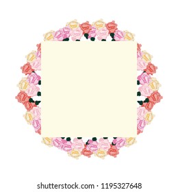 romantic label flowers floral decoration template