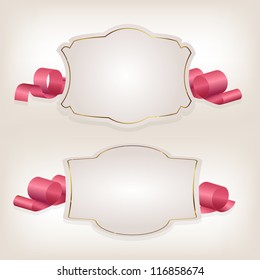 Romantic label with ribbon vetor illustration.