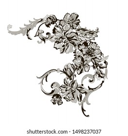 romantic lace flowers decoration element