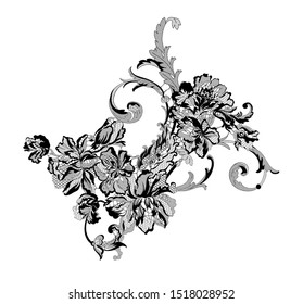 romantic lace flowers decoration element