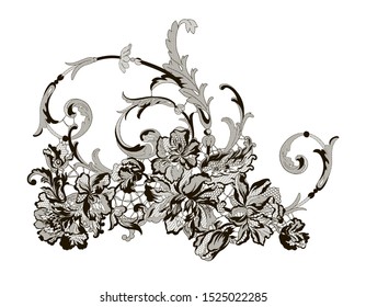 romantic lace flowers decoration element 