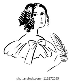 Romantic lady with feather