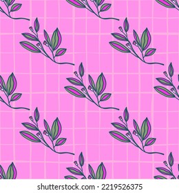 Hojas románticas y un patrón sin costuras de flores. Papel pintado de flores de estilo vintage. Plantas sin fin. Diseño para tela, impresión textil, papel de envoltura, cubierta. Ilustración del vector