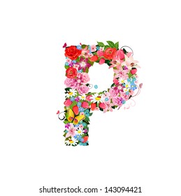 Romantic letter of beautiful flowers P