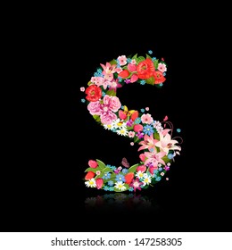 Romantic letter of beautiful flowers S