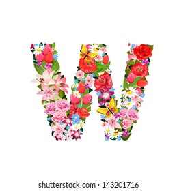 Romantic letter of beautiful flowers W