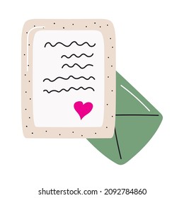 romantic letter with envelope icon