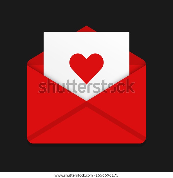 Romantic
letter. Graphic template. Vector
illustration