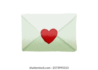 Romantic letter with a heart seal, symbolizing love and affection in relationships